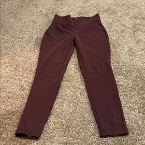 NWOT Fashion Nova Maroon High-Waisted Faux Leather Leggings fleece lined